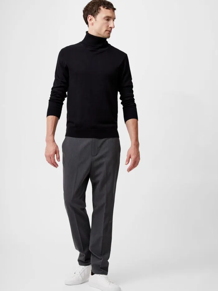 French Connection Knitwear Viscose Blend Turtle Neck Jumper Black 8211 Man