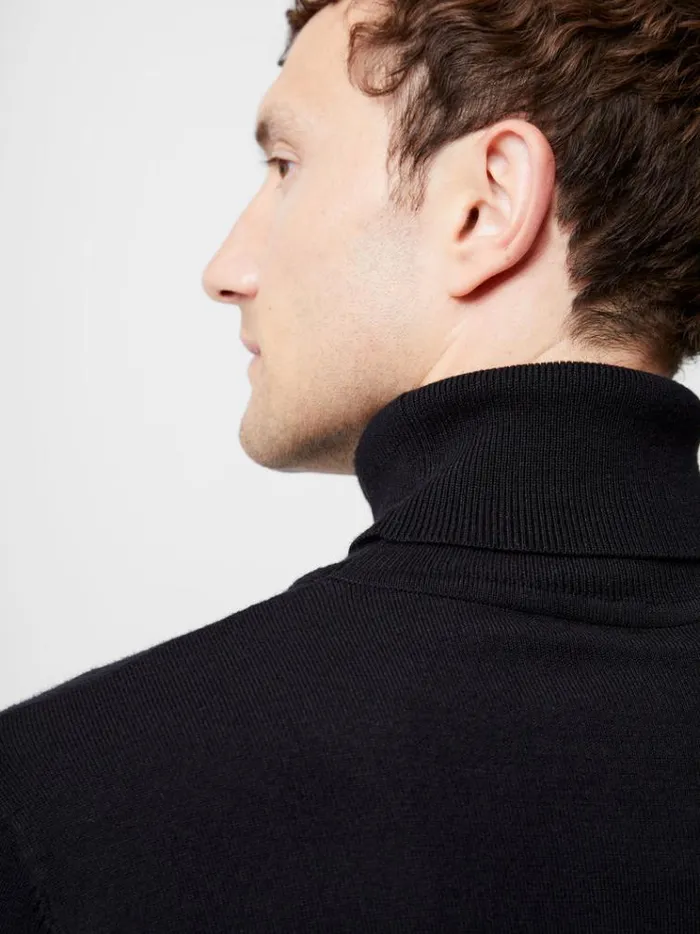 French Connection Knitwear Viscose Blend Turtle Neck Jumper Black 8211 Man