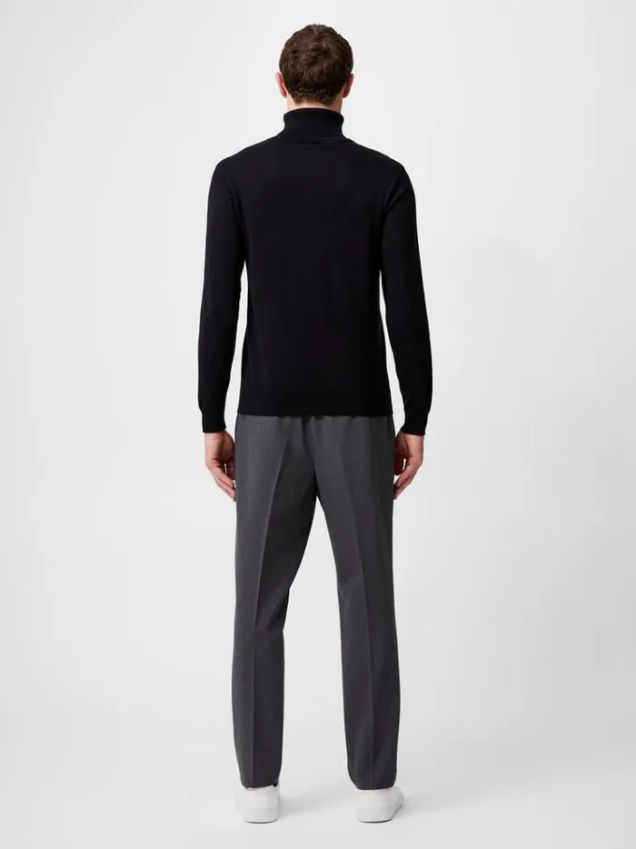 French Connection Knitwear Viscose Blend Turtle Neck Jumper Black 8211 Man