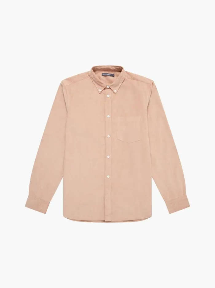 French Connection Shirts Cord Long Sleeve Shirt Camel 8211 Man