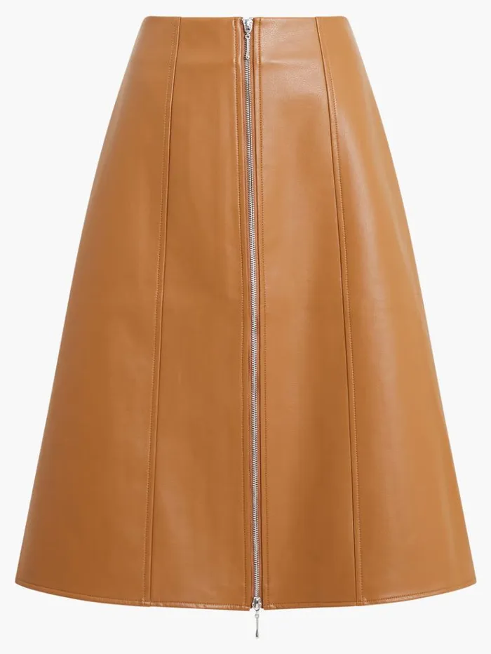 French Connection Skirts and Shorts Claudia Pu Midi Skirt Tobacco Brown 8211 Woman