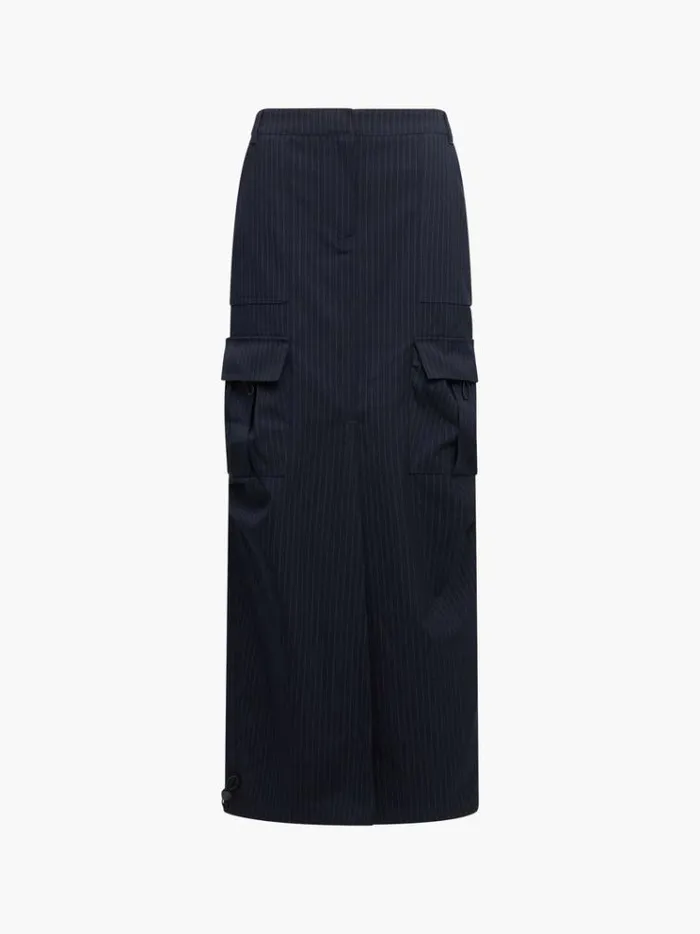 French Connection Skirts and Shorts Hailey Pinstripe Cargo Skirt Marine 8211 Woman