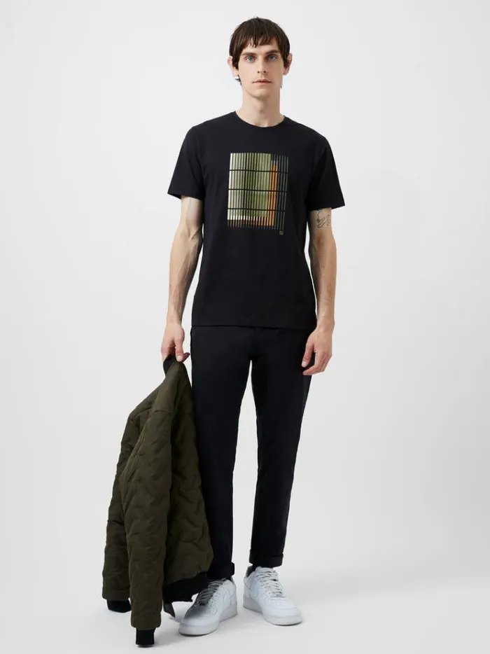 French Connection TShirts and Polo Shirts Abstract Line Organic Graphic TShirt Black 8211 Man