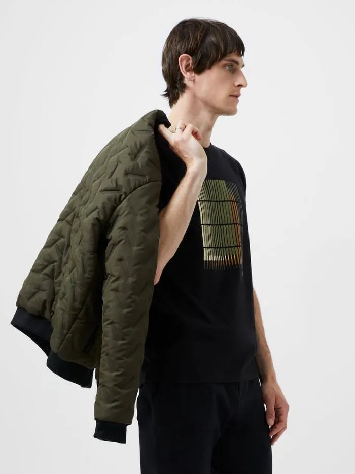 French Connection TShirts and Polo Shirts Abstract Line Organic Graphic TShirt Black 8211 Man