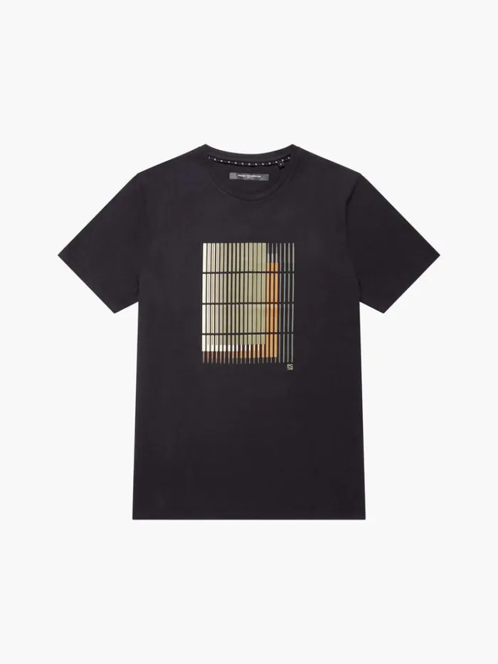 French Connection TShirts and Polo Shirts Abstract Line Organic Graphic TShirt Black 8211 Man