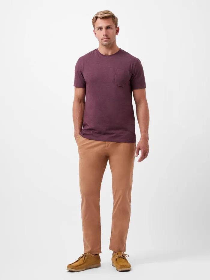 French Connection TShirts and Polo Shirts Organic Pocket TShirt Burgandy Mel 8211 Man