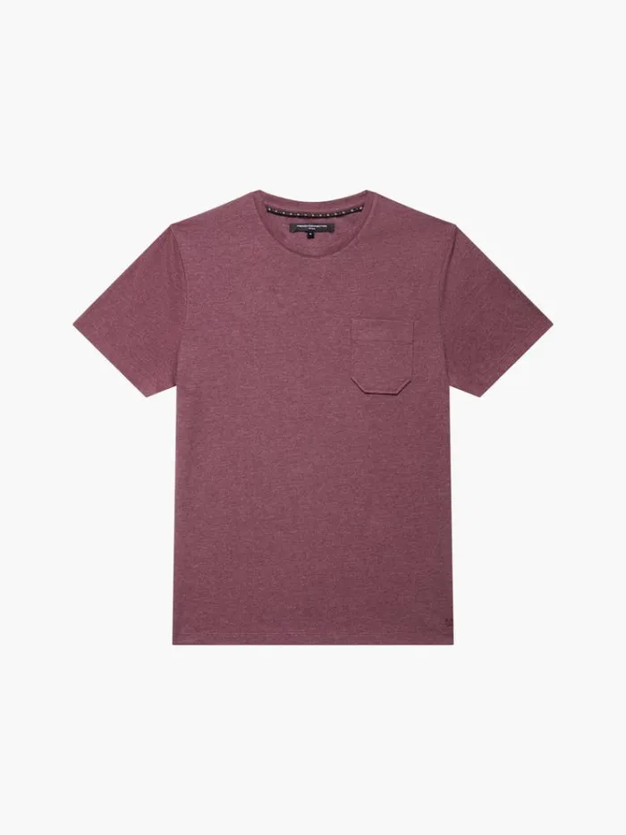 French Connection TShirts and Polo Shirts Organic Pocket TShirt Burgandy Mel 8211 Man