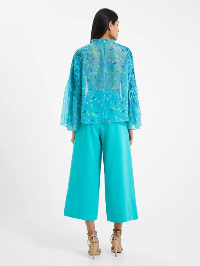 French Connection Tops Aden Recycled Hallie Pleat Crinkle Top Jaded Teal 8211 Woman