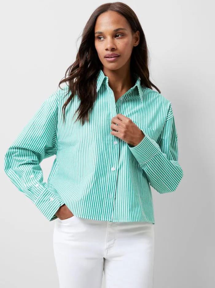 French Connection Tops Aliyssa Stripe Shirt Jelly Beanwhite 8211 Woman