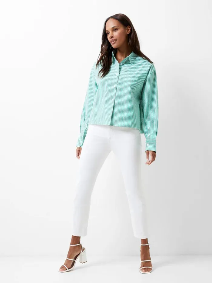 French Connection Tops Aliyssa Stripe Shirt Jelly Beanwhite 8211 Woman