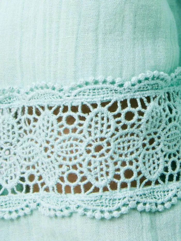 French Connection Tops Boho Cheesecloth Long Sleeve Top Mint 8211 Woman