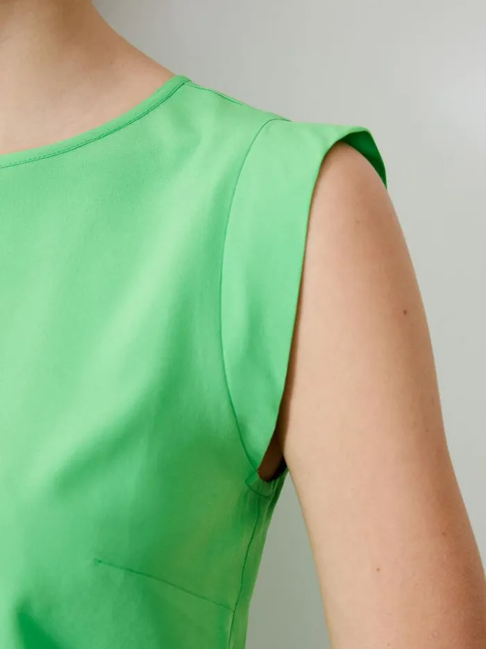 French Connection Tops Cap Sleeve Crepe Light Tank Top Poise Green 8211 Woman