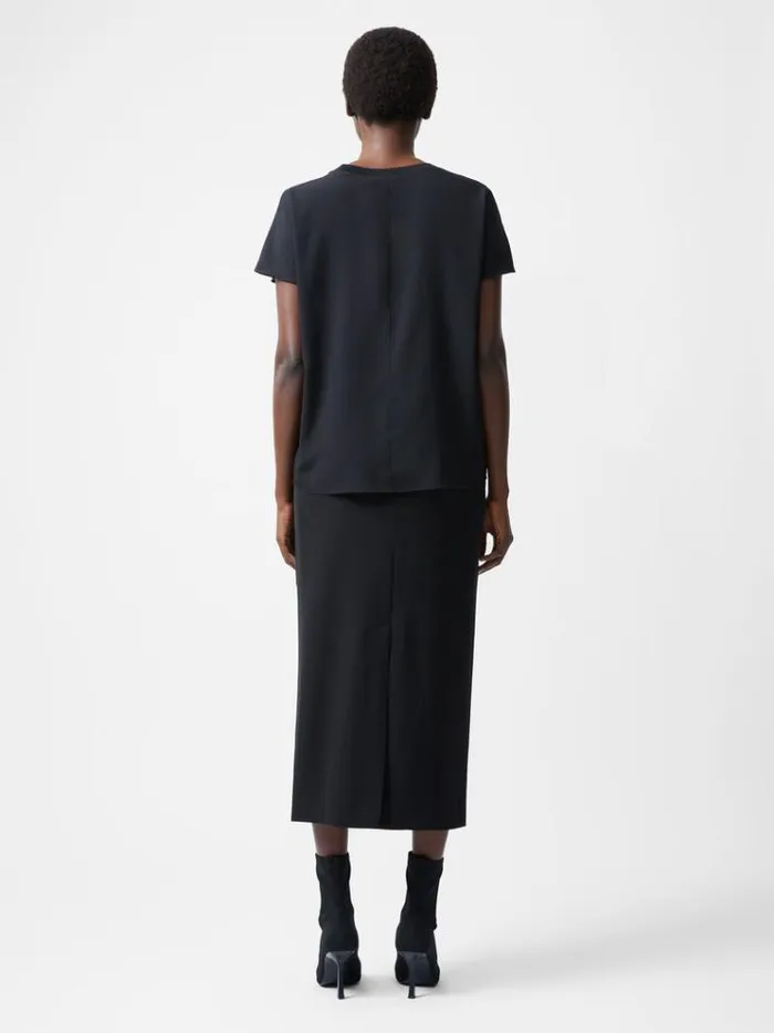 French Connection Tops Caprina Recycled Crepe Crew Neck Top Black 8211 Woman