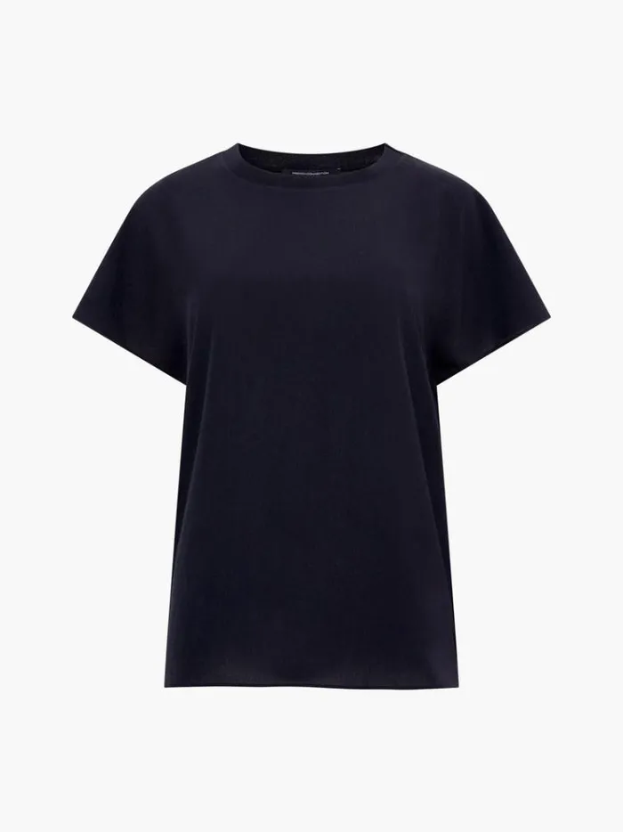 French Connection Tops Caprina Recycled Crepe Crew Neck Top Black 8211 Woman