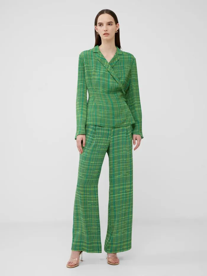 French Connection Tops Carmen Recycled Crepe Top Jelly Beanwasabi 8211 Woman