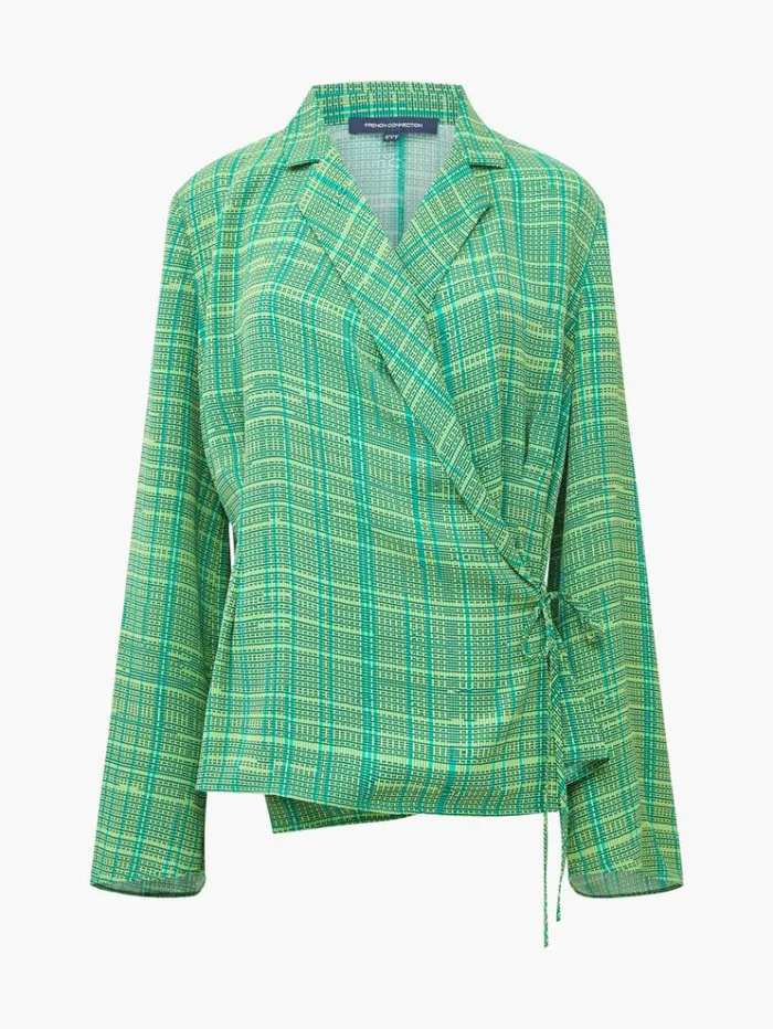 French Connection Tops Carmen Recycled Crepe Top Jelly Beanwasabi 8211 Woman