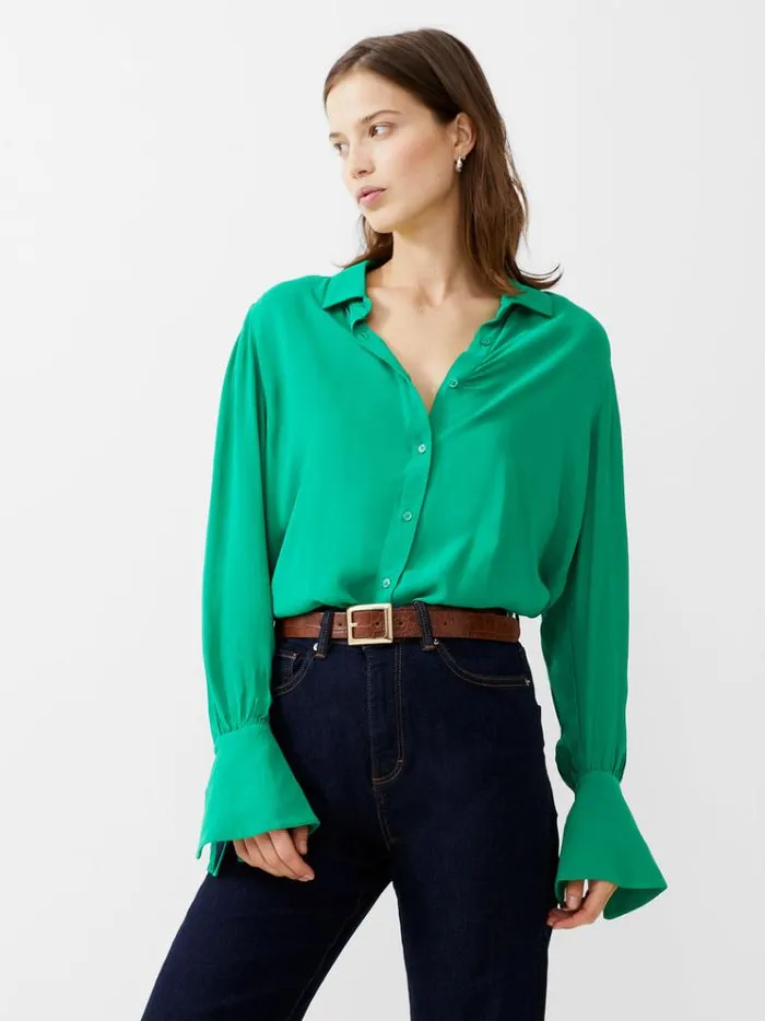 French Connection Tops Cecile Crepe Shirt Jelly Bean 8211 Woman
