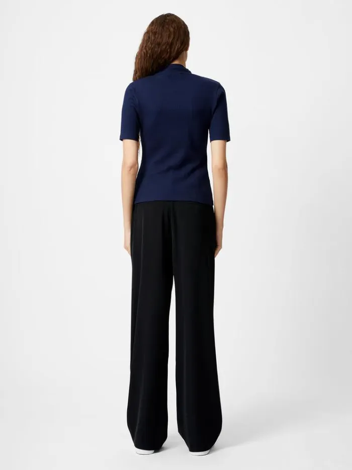 French Connection Tops Grown On Turtleneck Ribbed Top Midnight 8211 Woman