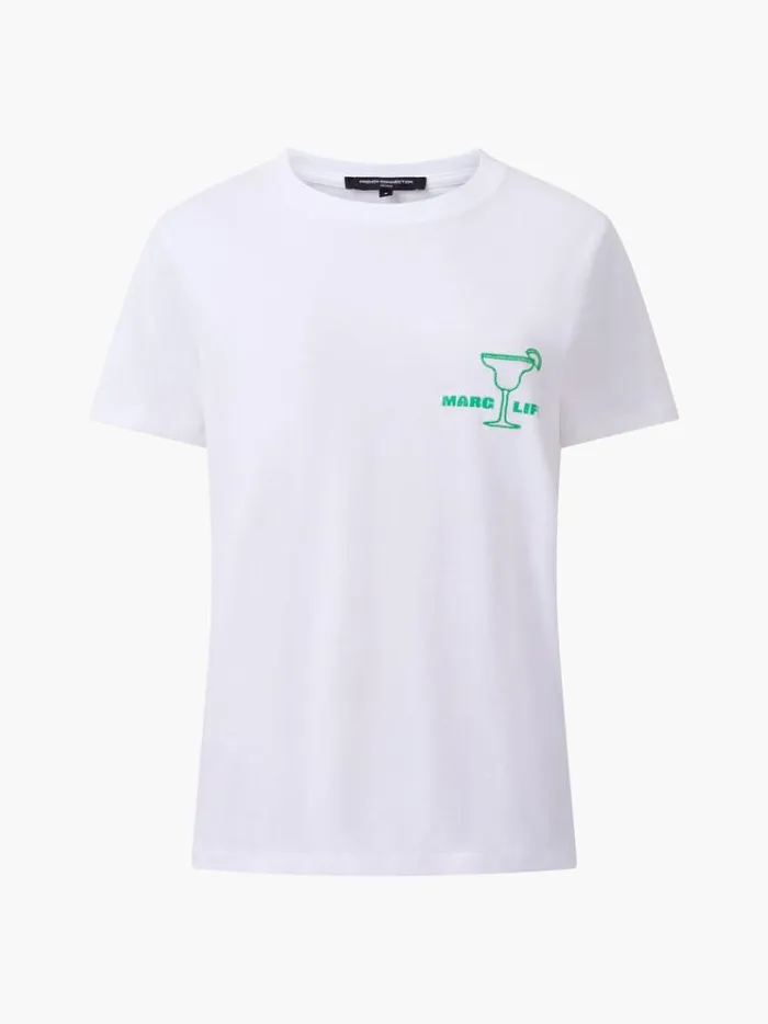 French Connection Tops Marg Life Graphic TShirt White 8211 Woman
