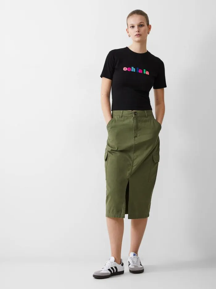 French Connection Tops Ooh La La Fitted TShirt Black 8211 Woman