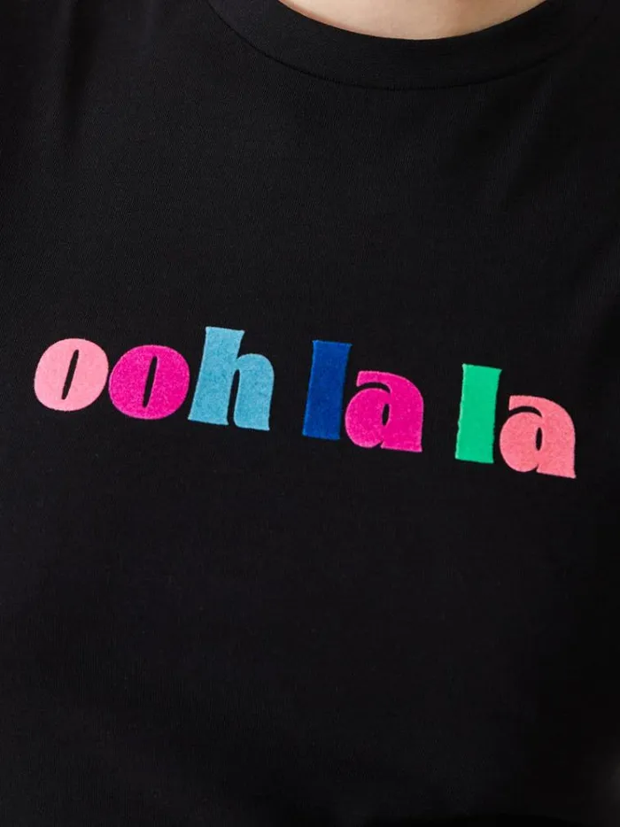 French Connection Tops Ooh La La Fitted TShirt Black 8211 Woman