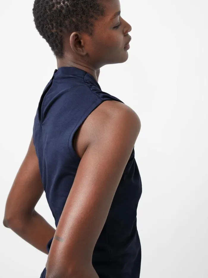 French Connection Tops Rallie Cross Neck Top Marine 8211 Woman