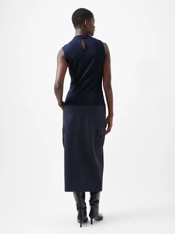 French Connection Tops Rallie Cross Neck Top Marine 8211 Woman