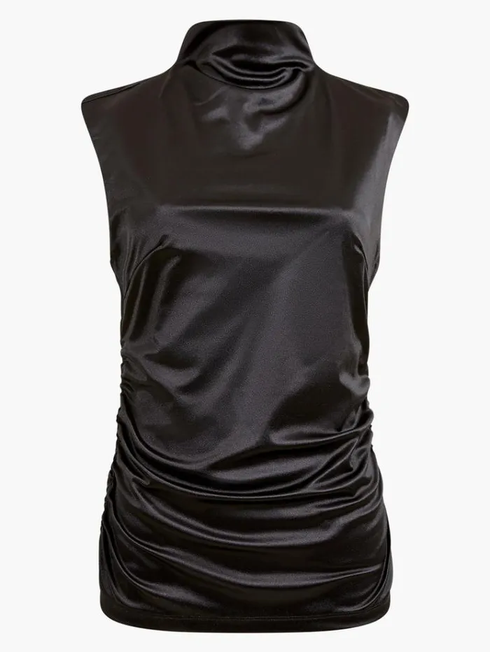French Connection Tops Rosita Shine Top Blackout 8211 Woman