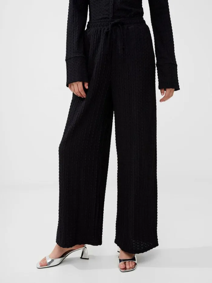 French Connection Tops Tash Textured Top Blackout 8211 Woman