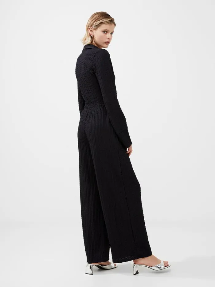 French Connection Tops Tash Textured Top Blackout 8211 Woman
