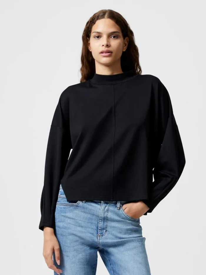 French Connection Tops Turtleneck Cut Long Sleeve Top Black 8211 Woman