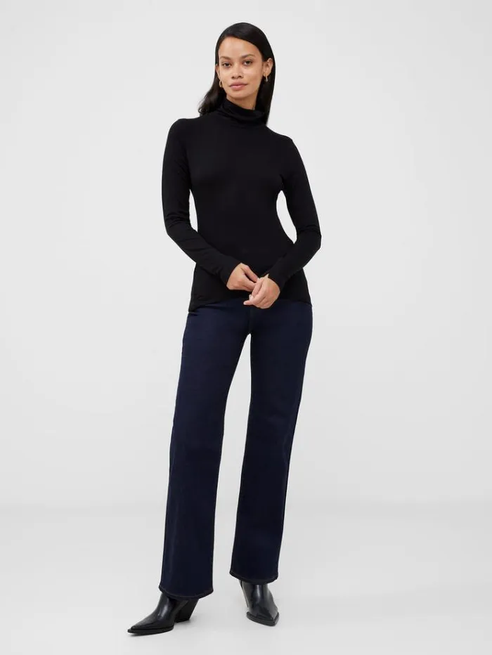 French Connection Tops Venitia Jersey Split Cuff Top Black 8211 Woman
