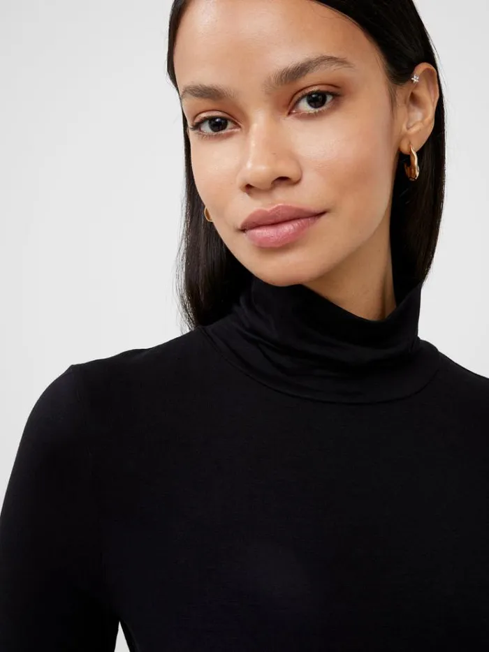 French Connection Tops Venitia Jersey Split Cuff Top Black 8211 Woman