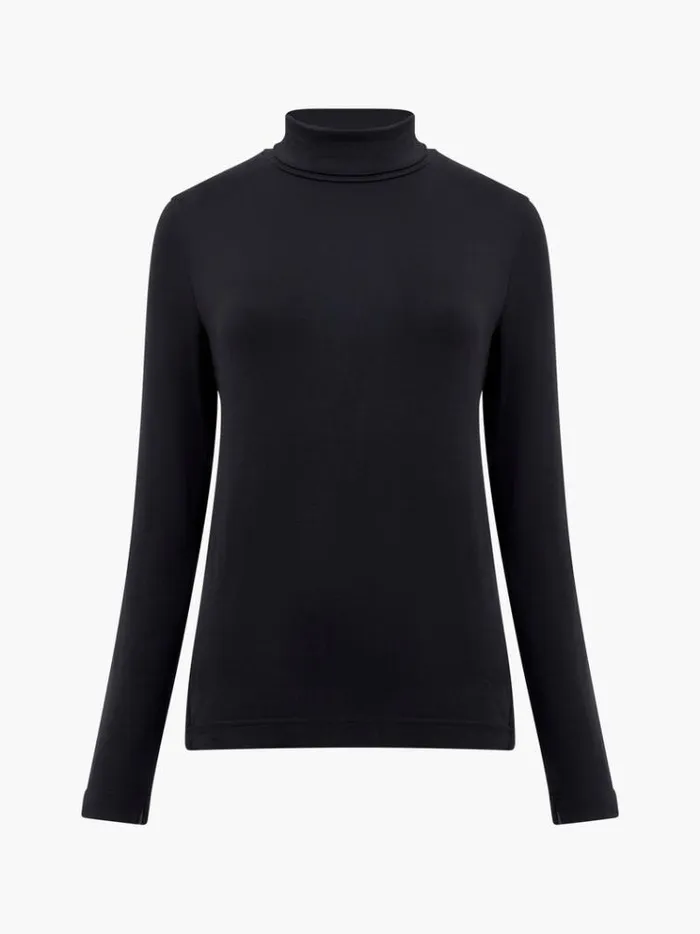 French Connection Tops Venitia Jersey Split Cuff Top Black 8211 Woman