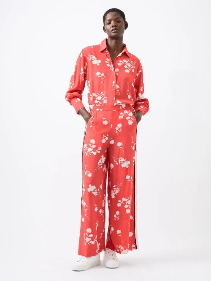 French Connection Trousers Alessandra Eco Delphine Wide Leg Trousers Cayenne Redwhite 8211 Woman French Connection Trousers Alessandra Eco Delphine Wide Leg Trousers Cayenne Redwhite 8211 Woman