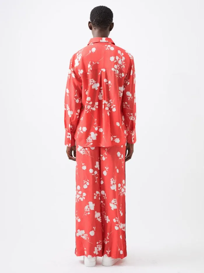French Connection Trousers Alessandra Eco Delphine Wide Leg Trousers Cayenne Redwhite 8211 Woman