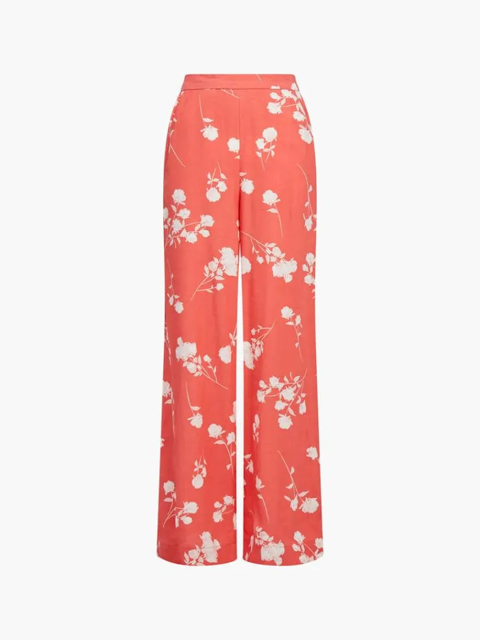 French Connection Trousers Alessandra Eco Delphine Wide Leg Trousers Cayenne Redwhite 8211 Woman