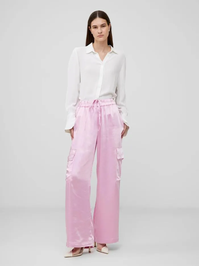 French Connection Trousers Chloetta Recycled Cargo Trousers Strawberry Shake 8211 Woman