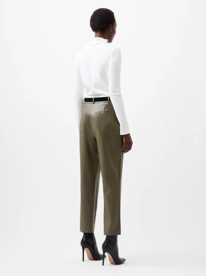 French Connection Trousers Crolenda Pu Tapered Trousers Tarmac Khaki 8211 Woman
