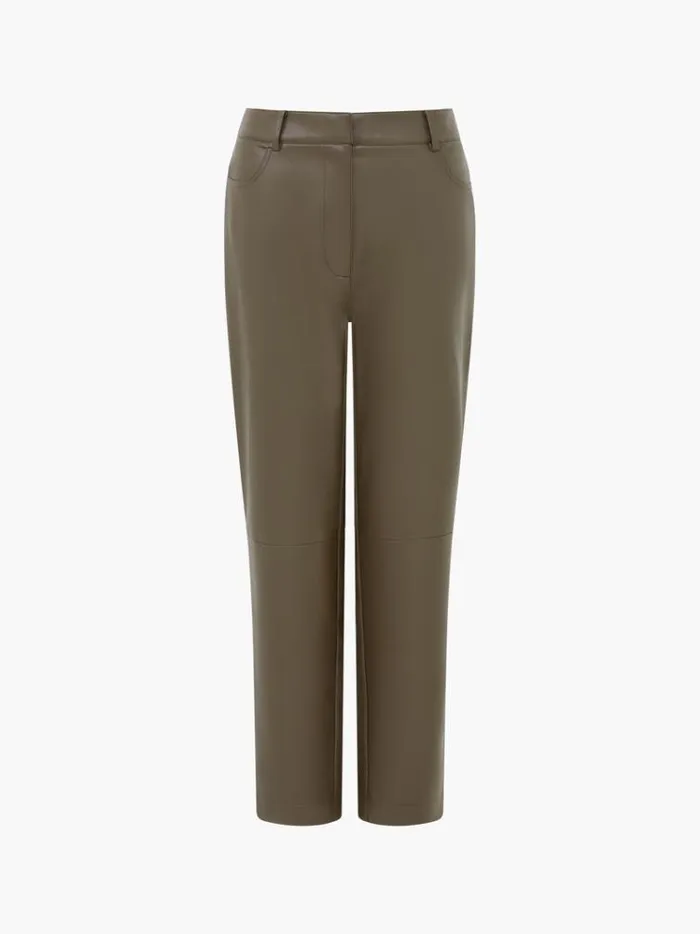 French Connection Trousers Crolenda Pu Tapered Trousers Tarmac Khaki 8211 Woman