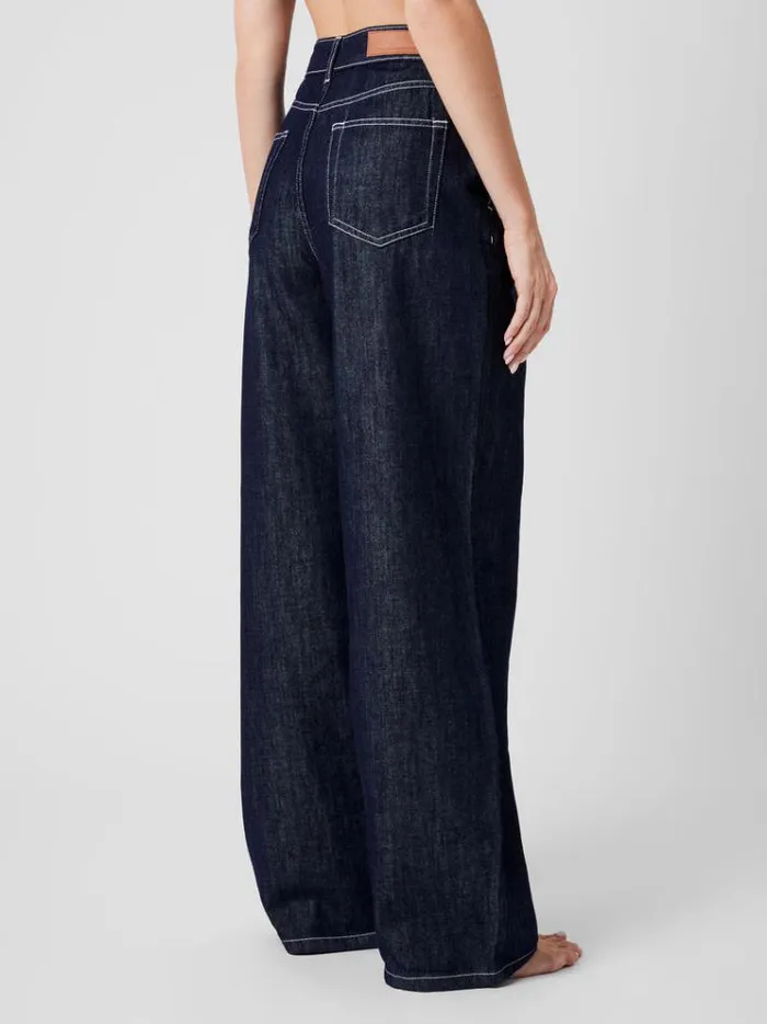 French Connection Trousers Finley Denim Wide Leg Jeans 32 Inch Clean Indigo 8211 Woman