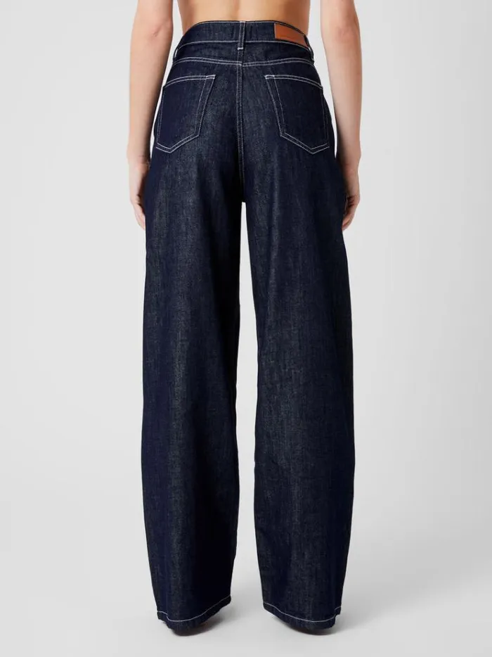 French Connection Trousers Finley Denim Wide Leg Jeans 32 Inch Clean Indigo 8211 Woman