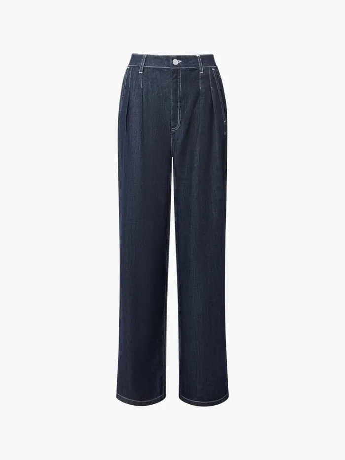 French Connection Trousers Finley Denim Wide Leg Jeans 32 Inch Clean Indigo 8211 Woman
