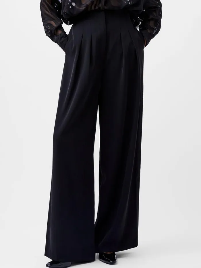 French Connection Trousers Harrie Tailored Wide Leg Trousers Blackout 8211 Woman