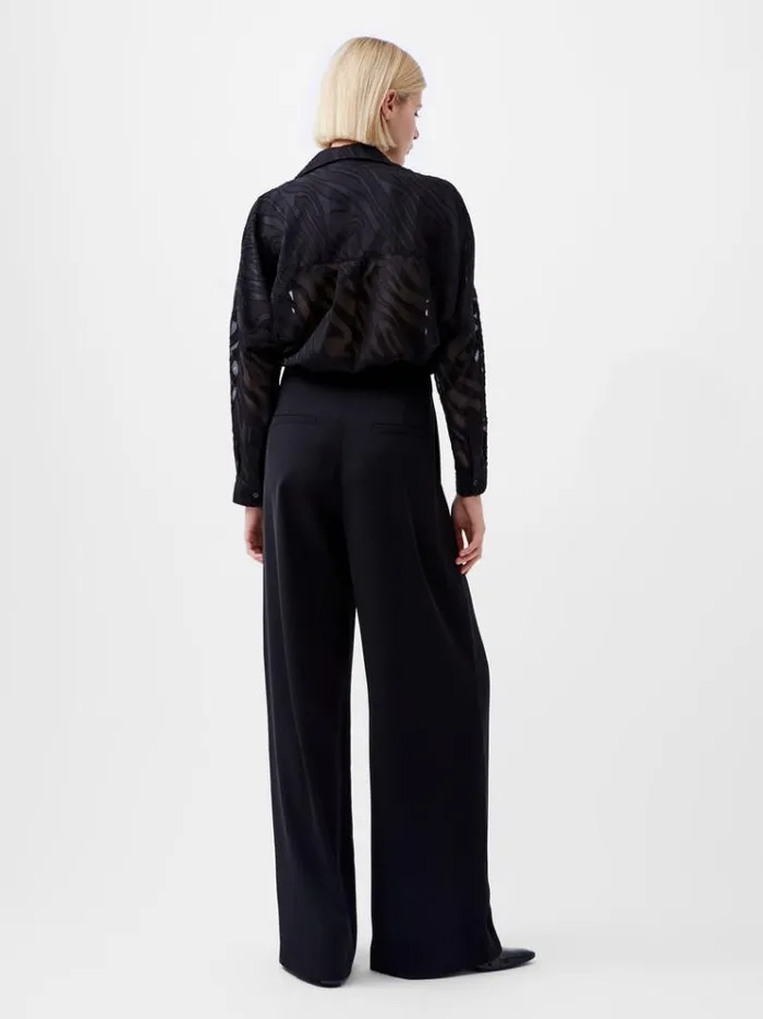 French Connection Trousers Harrie Tailored Wide Leg Trousers Blackout 8211 Woman