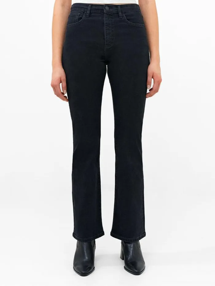 French Connection Trousers Stretch Denim Bootcut Full Length Jeans 34 Inch Black 8211 Woman