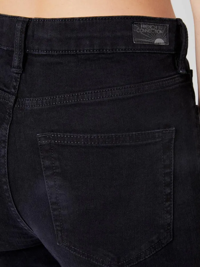 French Connection Trousers Stretch Denim Bootcut Full Length Jeans 34 Inch Black 8211 Woman