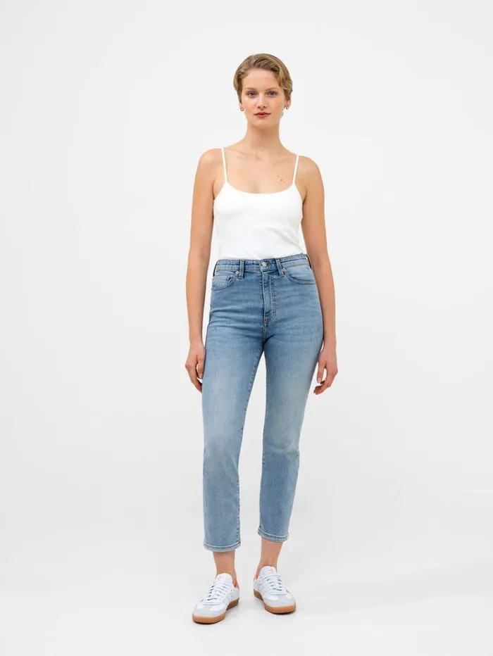 French Connection Trousers Stretch Denim Cigarette Fit Ankle Length Jeans 28 Inch Bleach Wash 8211 Woman