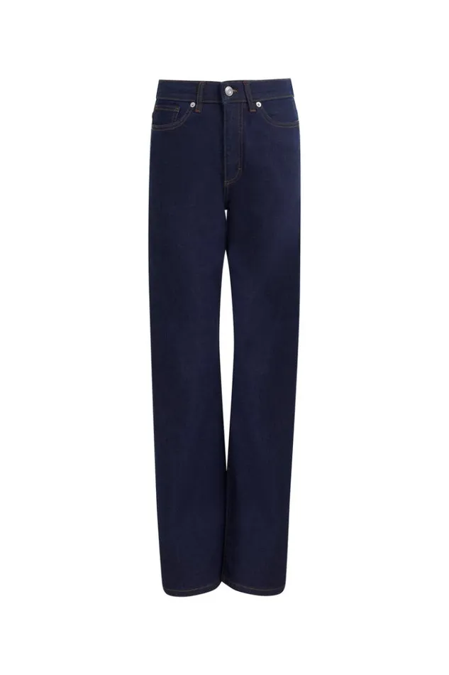 French Connection Trousers Stretch Denim Wide Flare Full Length Jeans 34 Inch Clean Indigo 8211 Woman
