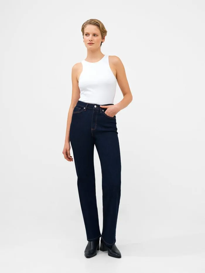 French Connection Trousers Stretch Denim Wide Flare Full Length Jeans 34 Inch Clean Indigo 8211 Woman